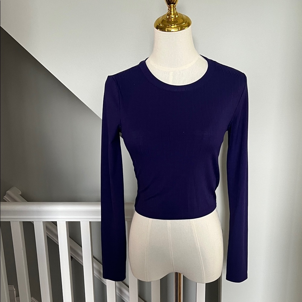 Forever 21 Long Sleeve Crewneck Top - Deep Purple